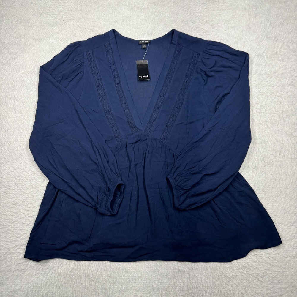 NWT Torrid Babydoll Top Shirt Blouse Puff Sleeve‎ Cottagecore Boho Women's 2X